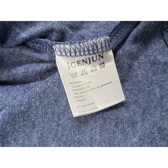 iGenJun Top Womens Medium Blue Half Sleeve Polyester‎ Blend Casual - Picture 11 of 12